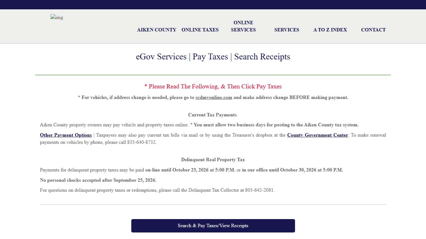 Property Tax Disclaimer