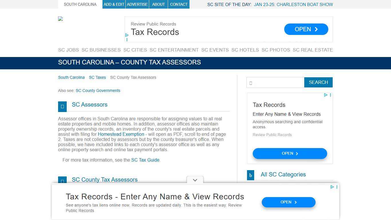 South Carolina - County Tax Assessors